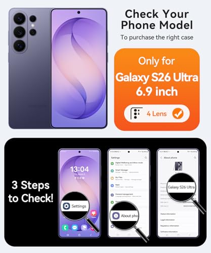 Image of CANSHN Designed for Samsung Galaxy S26 Ultra Case (6.9 inch) with Durable Metal Stand, Upgraded [Full Camera Protection] Translucent Matte Back, Hard Case Cover, Black