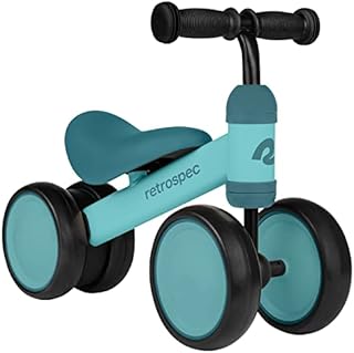 Retrospec Cricket Baby Walker Balance Bike with 4 Wheels for Ages 12-24 Months - Toddler Bicycle Toy for 1 Year Old’s - Ride On Toys for Boys and Girls - One Size