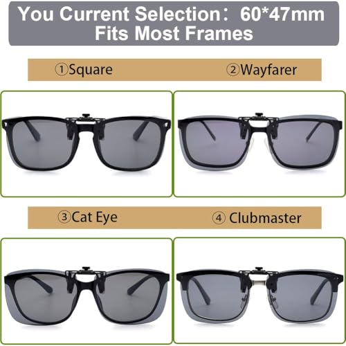Image of CAXMAN Polarized Clip On Sunglasses Over Prescription Glasses for Men Women UV Protection
