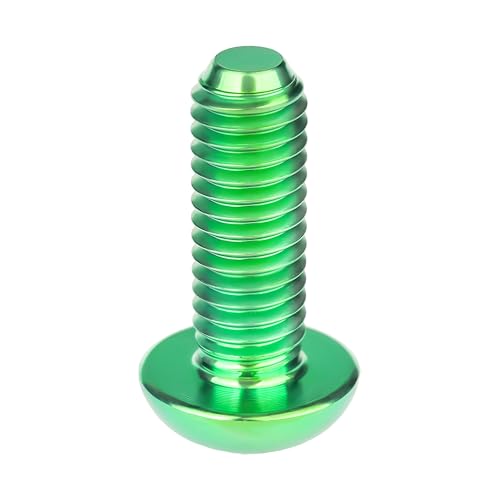 Image of Titanium Bolt M4x6 8 10 12 15 20mm Hex Head Screws for Bicycle Pack of 4 (Green, M4x12mm)