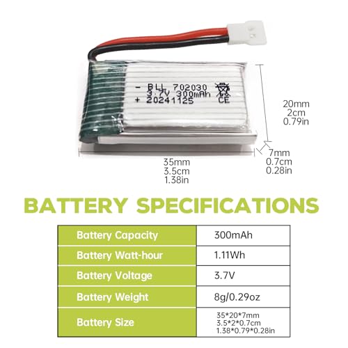 5PCS 3.7V 300mAh Li-ion Batterie mit 5-in-1-Ladegerät für Syma X11C WLToys V911S A120 XK A150 V966 FX801 UDI U816A Hubsan H107L F180W F180C HS170 HS170C HS177 Quadrocopter-Drohnenbatterie