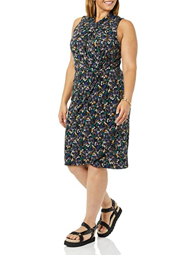Image of Amazon Essentials Women's Sleeveless Faux Wrap Dress with Crossover Twist Neck