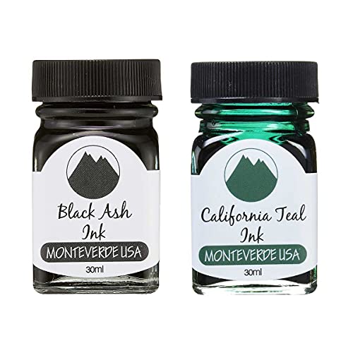 Lanier Pens Monteverde 60ml �R�A ���N�M�C���N �{�g�� (30ml �u���b�N �A�b�V�� �C���N �{�g�� G309BA�A30ml �J���t�H���j�A �e�B�[�� �C���N �{�g�� G309CT) 30ml + 30ml �u���b�N�A�b�V���A