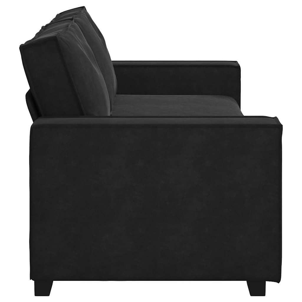 vidaXL Canapé à 3 Places Noir 220x78x84 cm Velours