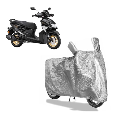 Image of Sulfar Bike Cover for Yamaha Ray ZR 125 Street Rally (Sports Scooter) | Waterproof, Dustproof & UV Protected | All Weather Two Wheeler Cover (Silver) New 2026 Variants