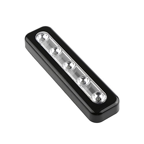 ACECITY Veilleuse darmoire, faible consommation dénergie Base adhésive détachable avec autocollant adhésif Veilleuse LED alimentée par 3 piles AAA (non incluses) -Noir Cover