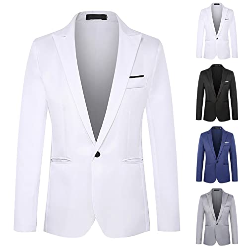 OBiQuzz kavaj herr regular fit – kostymjacka en knapp fritidsoverall sportig elegant blazer business herrkostym revers herrjacka normal passform vinterjackor övergångsjacka med 3 fickor, blå, 3XL