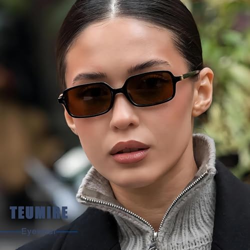 Image of Retro Rectangular Sunglasses for Women Men 90s Trendy Square Sun Glasses Small Vintage Sunnies
