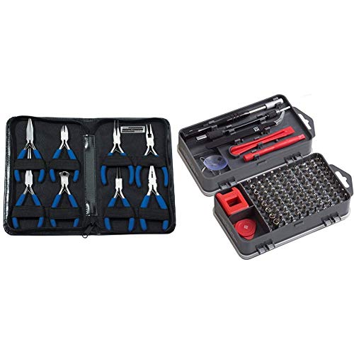 M10808 Elektronik-Zangensatz 8-tlg & Meister Feinmechaniker-Set 108-teilig - Reparatur-Set für Smartphones, Tablets, PCs, Modellbau