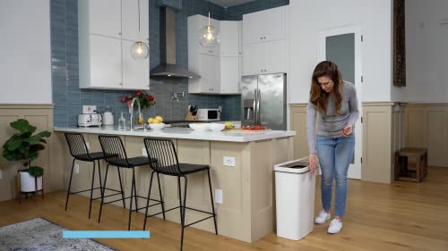Simpli-Magic 79503 13 Gallon Touchless Sensor Trash Can, Rectangle Garbage Bin, Perfect For Home, Kitchen, Office, White #TOP6