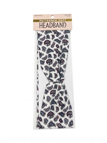 DONNA Patterned Soft Headband, Stretchy Fashion Hair Wrap for Women and Girls, Elastic Turban Hairband for Yoga Makeup Skincare and Daily Wear, Premium Styling Accessory, Paisley Pattern image 5