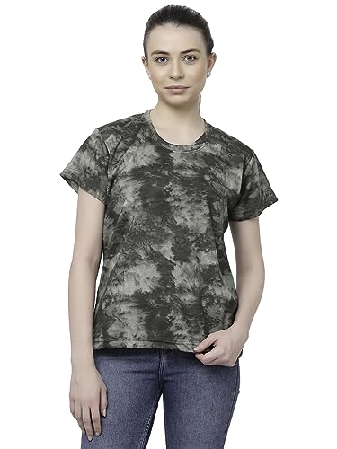 Image of UZARUS Women's Regular Fit Printed Half Sleeves Round Neck Gym Sports T-Shirt