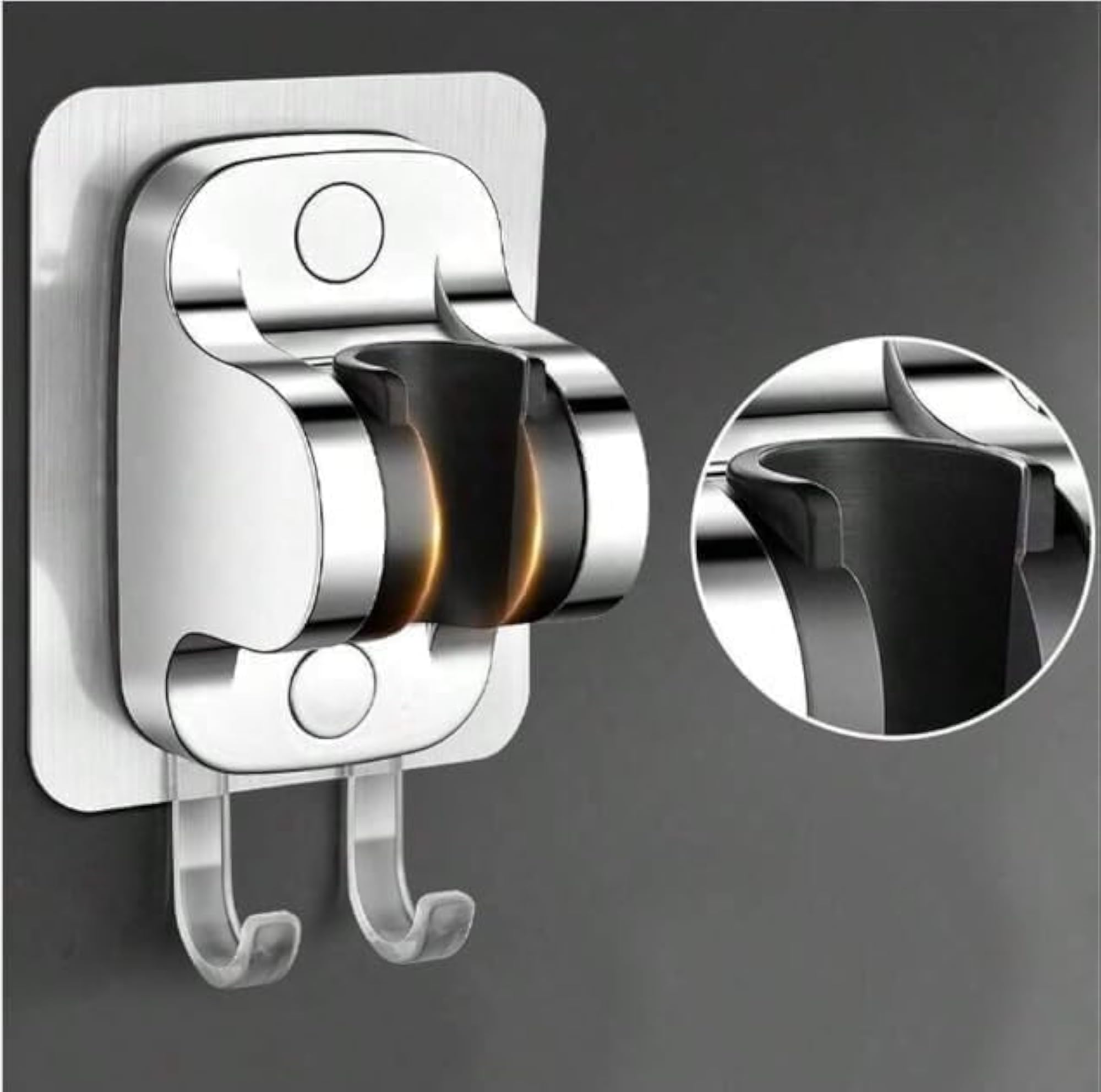 Adhesive Adjustable Shower Head Holder Wall Mount Bracket