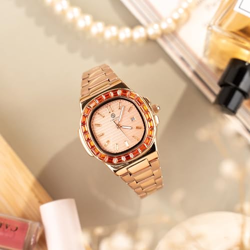 Image of Carlton London Grace Women Analog Watch, Round Dial, Stainless Steel Strap, Quartz Movement, Multi Color Strap, Date Display, 30M Water Resistant