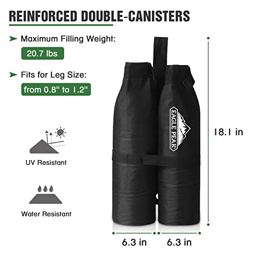 Image of EAGLE PEAK Canopy Weight Bags 4-Pack, Heavy Duty Sand Bags for Pop Up Canopy Tent, Gazebo, and Greenhouse (Sand Not Included)