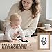4 Park Baby Footprint Kit with 2 Wooden Frame, No Mess Inkless Hand and Footprint Kit, Clean-Touch Ink Pads for Fingerprint Stamps, Paw Print Kit for Dogs Cats, Baby Shower Gifts Keepsake for New Mom