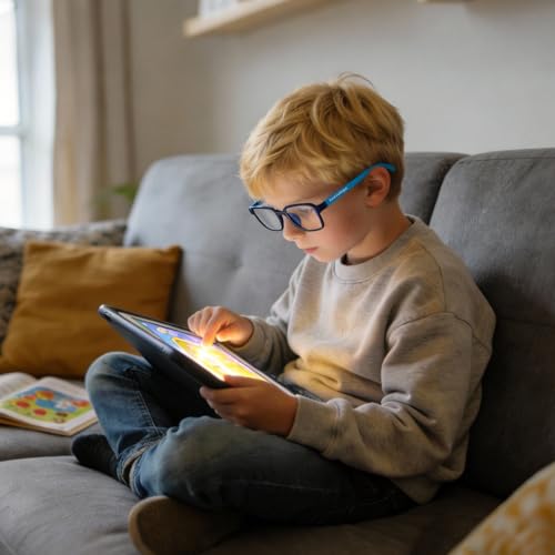 Image of Ultra-Light Blue Light Blocking Glasses with Case for Kids and Teens,Anti Eyestrain &UV400
