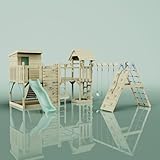 OutdoorToys Spielturm Lars aus Holz in Grün Kinderschaukel