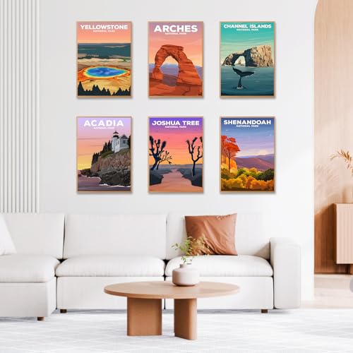 Image of Okarina 6 Pack Paint by Numbers Kit for Adults Beginner, National Park Adult Paint by Number Kits on Canvas Without Frame, DIY Acrylic Oil Painting by Numbers Kits, Perfect for Home Decor 10x14 Inch