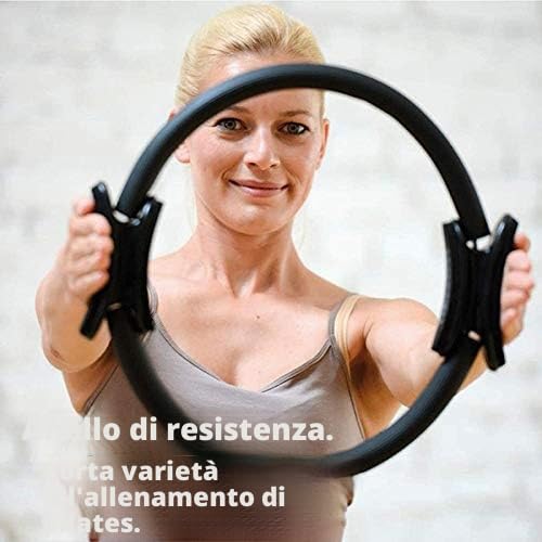 Anello da pilates con doppia impugnatura, per esercizi magici e pilates, con doppia impugnatura, per yoga, fitness, per bruciare i grassi sulle braccia e sulle cosce per aumentare la forza, donne e