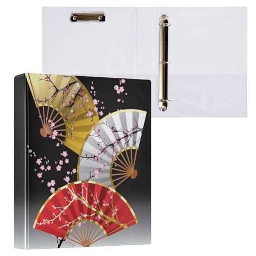 リングファイル ルーズリーフ バインダー a4 伝統 和風 和柄 日本 Dリング 3穴 200枚収納 クリップ&収納ポケット付き 書類整理 事務用品