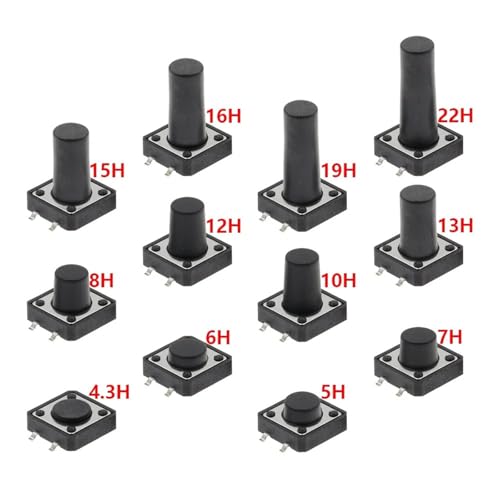 Micro switch tactil SMD de 4 pines mini push button switch 12x12x9mm para PCB 2