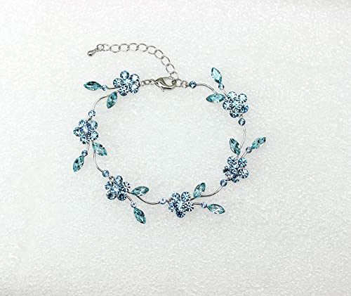 Image of Faship Gorgeous Rhinestone Crystal Floral Necklace Earrings Set