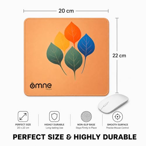 Image of Mousepad for Desk | Smooth Waterproof Surface, Anti-Slip Rubber Base, Durable & Comfortable Mouse Pad for Office, Laptop & Computer - Leaf Patten