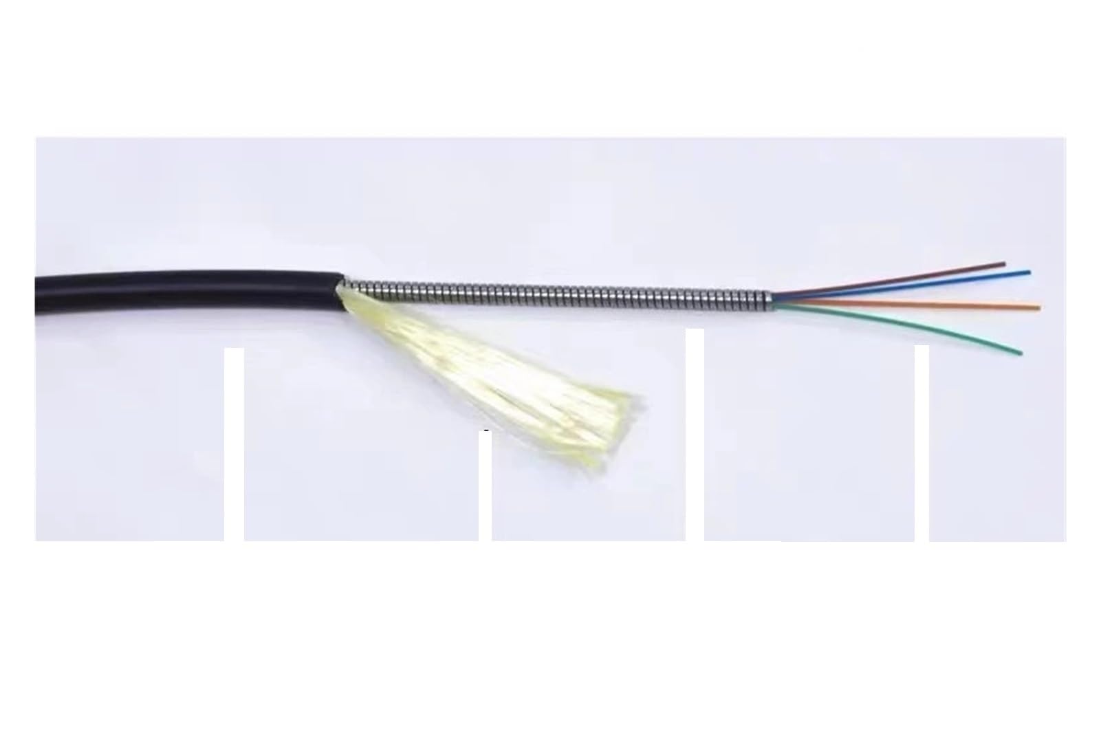 Cavalier blindé OM3 4C TPU 50m-120m LC à FC SC St Multimode 4 cœurs, Extension de 5mm, Cordon de raccordement for Fiber Optique for l'extérieur(OM3 50m LC-LC)