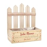 Herz & Heim® Geschenkkorb für Mama zum Muttertag personalisiert mit Name – Pflanzkorb aus Holz als Dankeschön Geschenk – Geschenkverpackung für Blumen & Muttertagsgeschenk