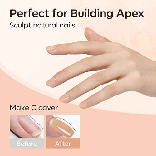 Image of modelones Gel Polish Builder Nail Set, Base Colors 8-in-One Jelly Caramel Brown Latte Clear Builder Nail Gel for Nails Strengthener Hard Extension Rubber Lamp Cured 6 Colors