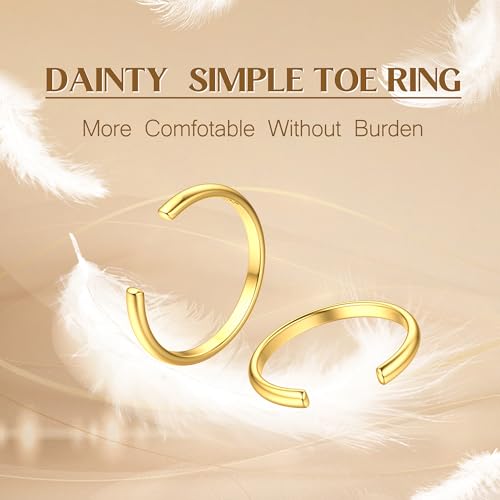 HAIAISO 14K Gold Filled Toe Rings Adjustable Open Toe Rings Cubic Zirconia Band Toe Ring Set Summer Beach Foot Jewelry Set3