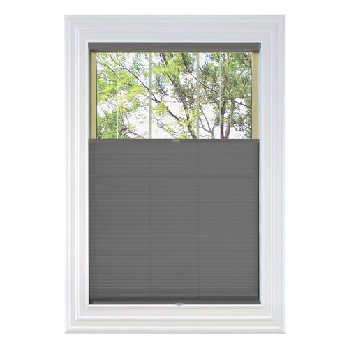 BlindsAvenue Cordless Top Down Bottom Up Cellular Honeycomb Shade, 9/16" Single Cell, Light Filtering, Anthracite, Size: 46" W x 48" H