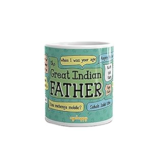 Oye Happy – Great Indian Father Coffee Mug – Best Gift for Dad on Birthday / Father’s Day (Ceramic) (Microwavable) (330…