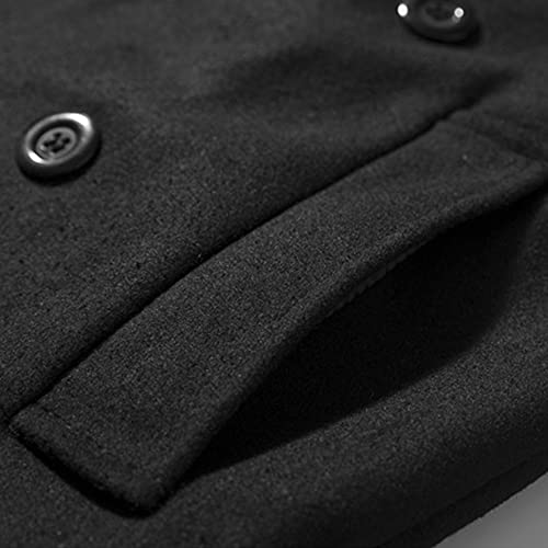 Image of Lu's Chic Men's Double Breasted Coat Korean Trenchcoat Fashion Dress Jacket Slim Fit Business Casual