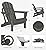 ABCPATIO Folding Adirondack Chairs - Plastic Adirondack Chairs with Cup Holder, Weather Resistant for Outdoor, Patio, Lawn, Garden, Backyard Deck, Fire Pit - Dark Gray