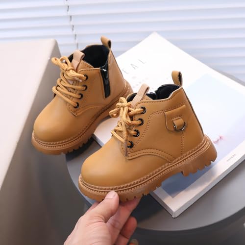 Girls Ankle Boots Side Zipper Combat Boots Non Slip Hiking Boots Casual Cowboy Boots for Toddler Little Kid Big Kid3