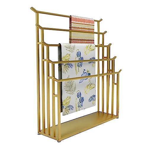 UWYTGF Retail Stores Multifunctional Display Stand Rack Freestanding,Scarf/Ties/Shawls/Hijab/Pant/Jeans Storage Organizer,Large Capacity,Gold,L 100Cm/39.4In