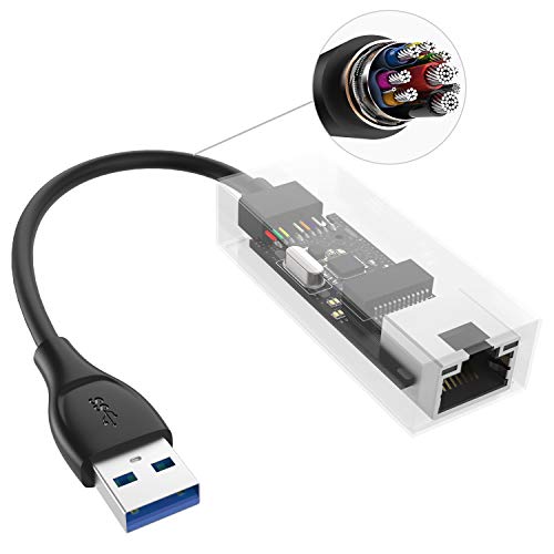 Syncwire Adattatore USB Rete, Alta velocità Convertitore di Rete Gigabit Ethernet, USB 3.0 a Ethernet LAN 10/100/1000 Ethernet RJ45 LAN per Windows 10, 8.1, Mac OS, Linux, Chrome OS - Nero