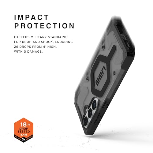 Image of Urban Armor Gear UAG Designed for Galaxy S26 5G Case, Pathfinder Clear - Compatible with Magnetic Charging Transparent Rugged Military Drop Tested Protective Cover - Ash /Black