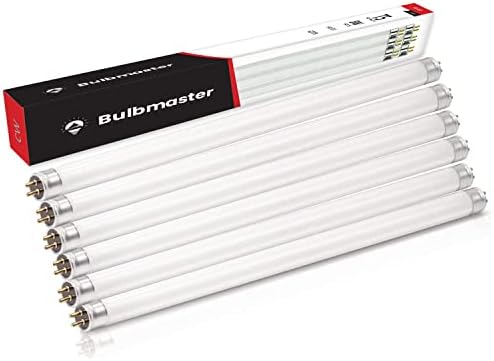 F8T5/D 8 Watts 6500K Fluorescent Tube Bi Pin Light Bulbs Daylight 12” Linear T5 380 Lumens 120 Volts -Under The Counter Professional Grade Fluorescent Lamp Pack of 6