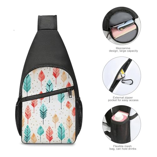 Bolso cruzado liviano para senderismo coral y teal miniatura 5