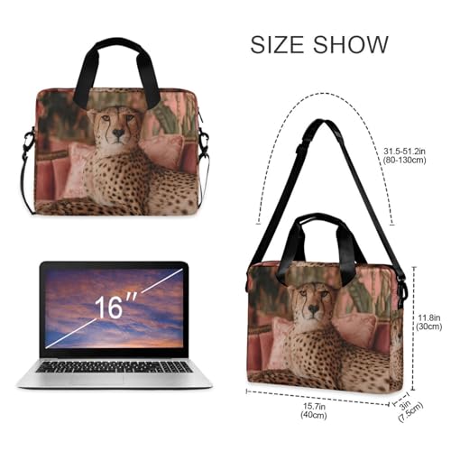 Bolsa para portátil con estampado Cheetah y múltiples bolsillos miniatura 5