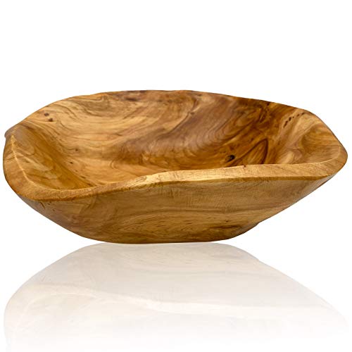 Wood Bowl10-12 Handmade Natural Root Carved Bowl Wood Crafts Bowl Serving for Fruit Salad Snack
