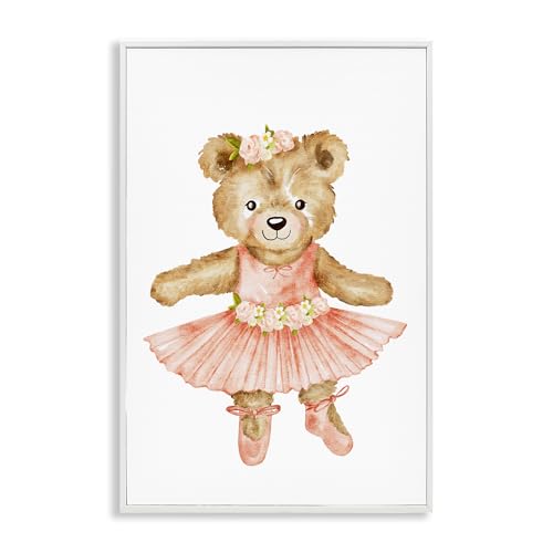 Ballerine florale Stupell tableau giclée blanc 30x20cm pour habiller un mur vide
