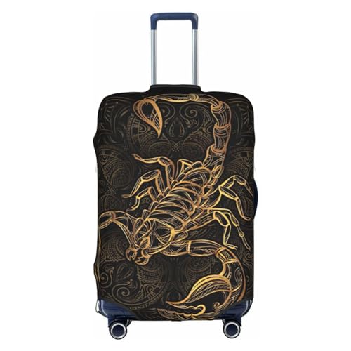 Housse de protection valise OdDdot XL évite les salissures de bagage motif scorpion doré lavable