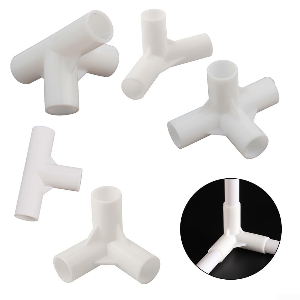 Gettimore Set of 10 Tent Pole Tee Connectors for 16mm Diameter Poles for Camping Canopy and Garden Structures with Secure and Tight Join (120 degree tee)