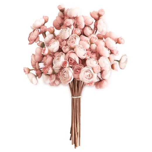 Floroom Ranunculus Artificial Flowers 18 Pcs Dusty Rose Faux Silk Mini Ranunculus Bulk Fake Wedding Filler Flowers for DIY Bouquets, Centerpieces, Bridal Shower Decorations & Arrangements