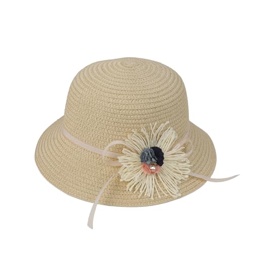 Little Girls Straw Beach Hat with Shoulder Bag Set Summer UV Protection Sun Hat Wide Brim Floppy Cap2