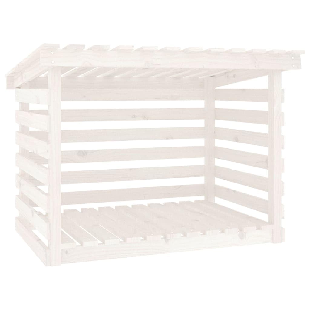 Generico Portalegna Bianco 108x73x79 cm in Legno Massello di Pino,Casa e Giardino,Accessori caminetti e stufe a Legna,Accessori per Porta legna-822228